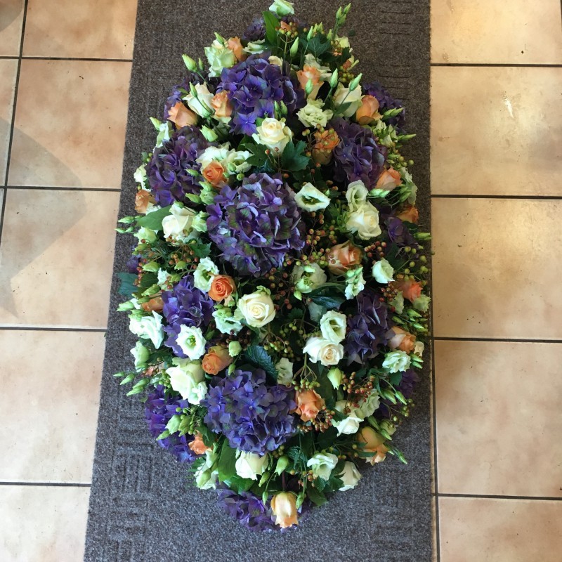 Rouwkistbekleding blauw/oranje Rouwkistbekleding blauw/oranje